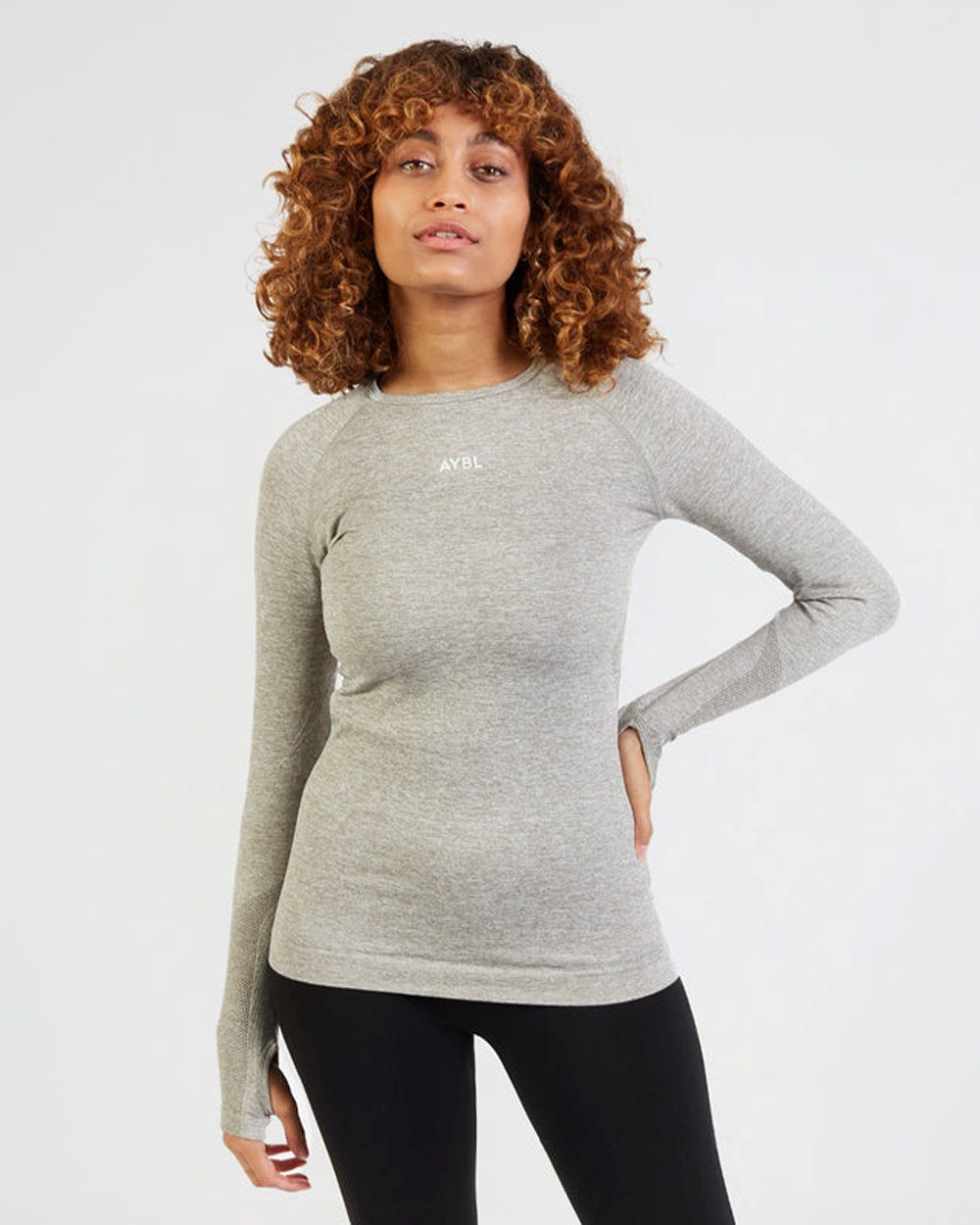 AYBL Motion Seamless Long Sleeve Top Kaki | CKBMJ4083