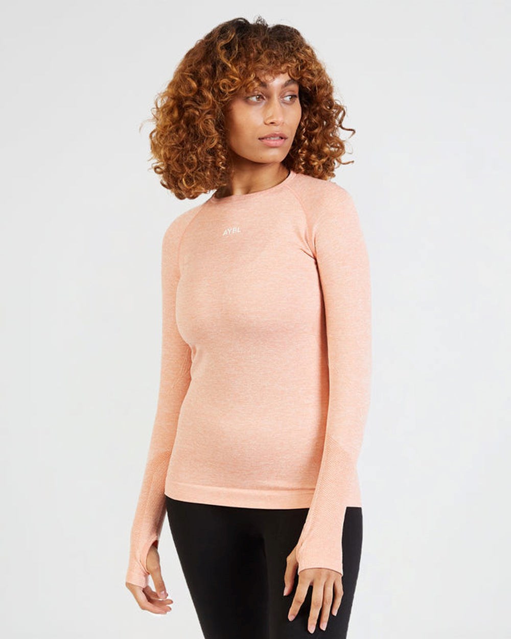 AYBL Motion Seamless Long Sleeve Top Peach | SBVFG8259