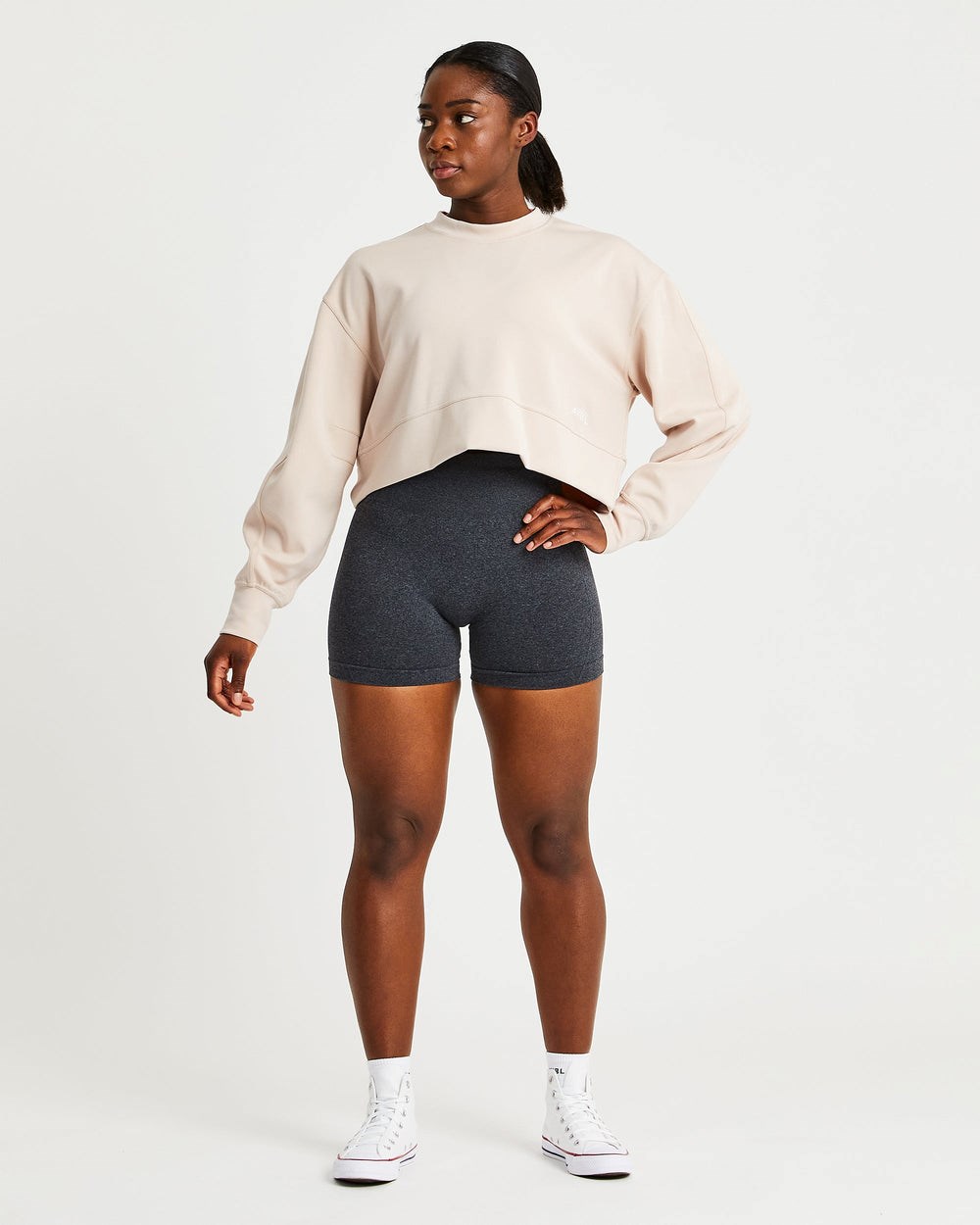 AYBL Oversized Crop Jumper Creme | PJHES5108