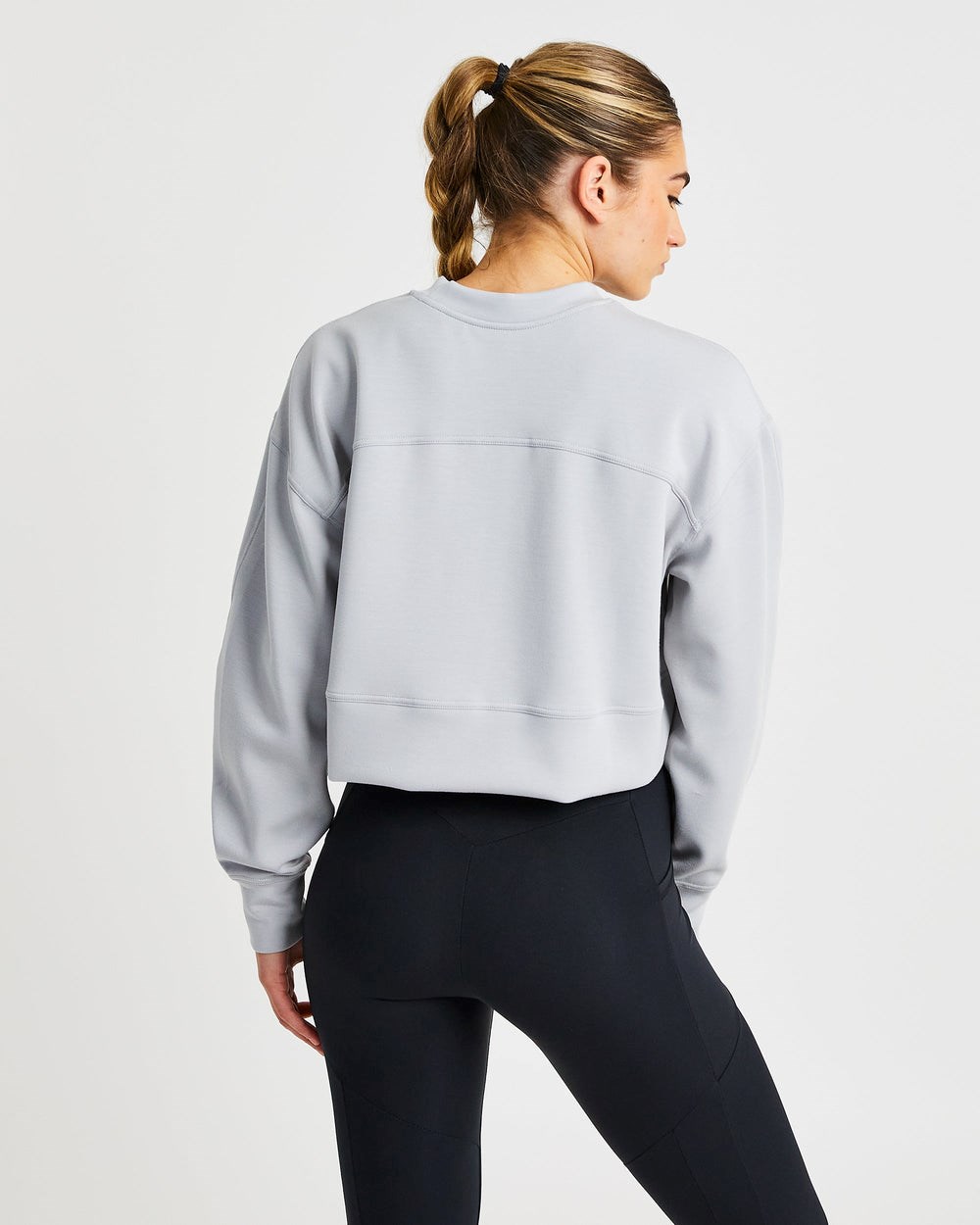 AYBL Oversized Crop Jumper Gris | UANSV1372