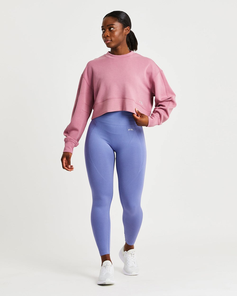 AYBL Oversized Crop Jumper Rosas Rosas | JPERX8254