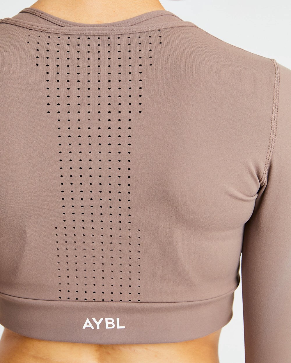 AYBL Pace Long Sleeve Crop Top Marrones | GLZHE9702