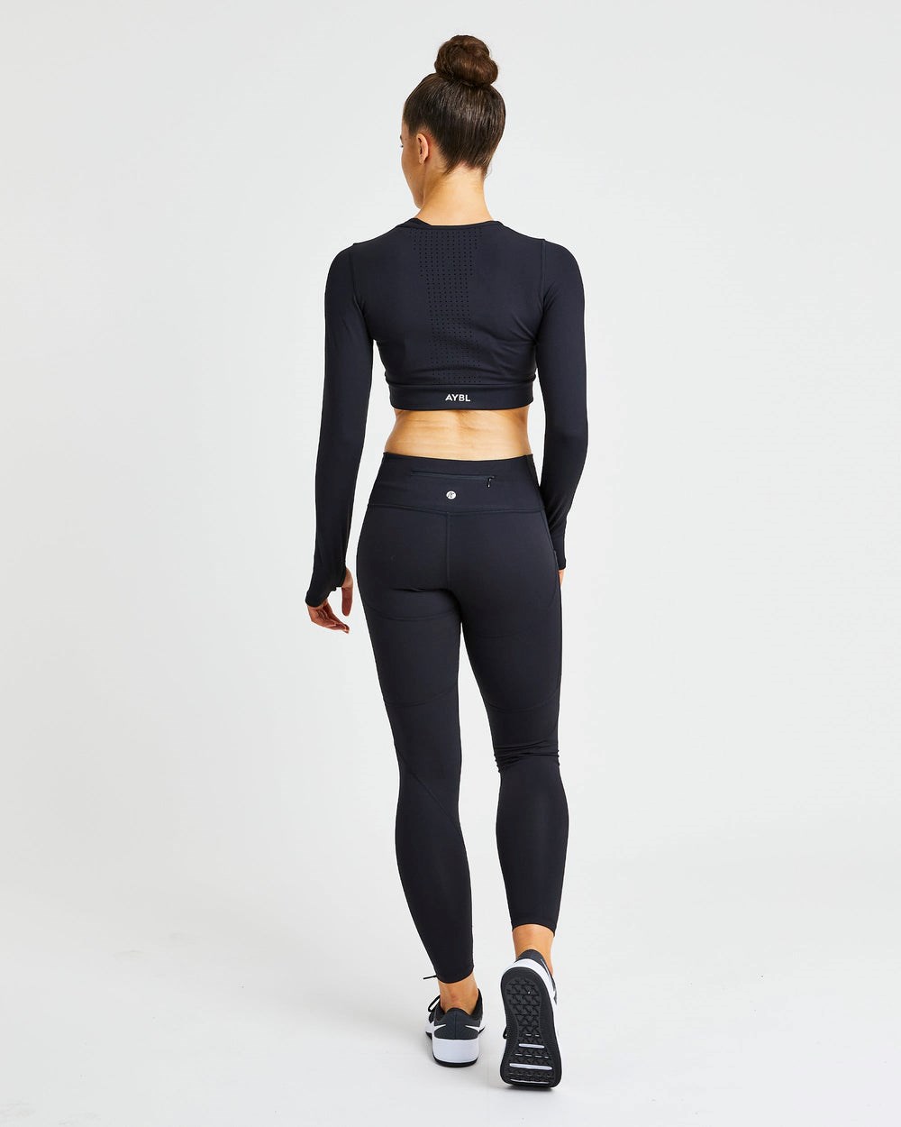 AYBL Pace Long Sleeve Crop Top Negras | EYAUZ1836