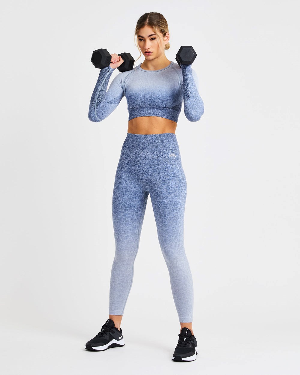 AYBL Pulse Ombré Seamless Leggings Azul Marino | ACILH1035