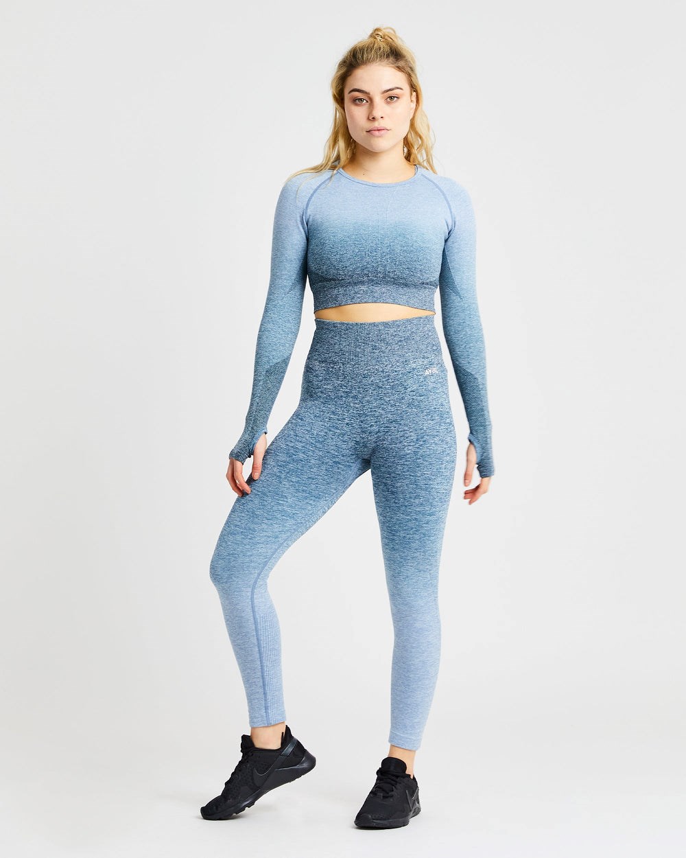 AYBL Pulse Ombré Seamless Leggings Teal | CLAHQ5437