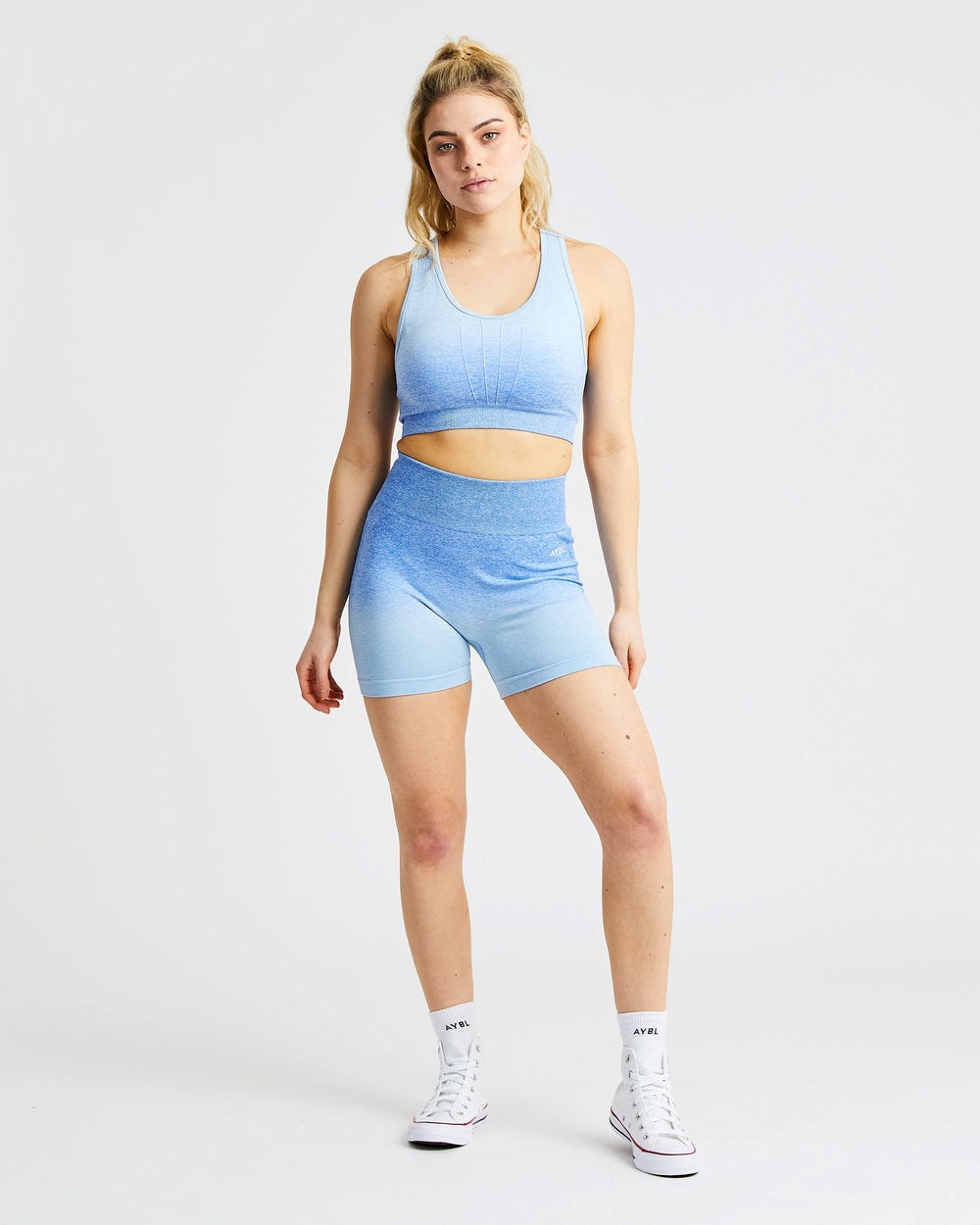 AYBL Pulse Ombré Seamless Shorts Azules | ZYIDK7309