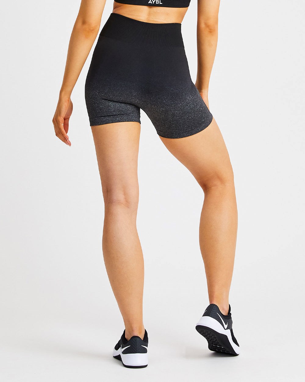 AYBL Pulse Ombré Seamless Shorts Black/Grey | PTHXW0452