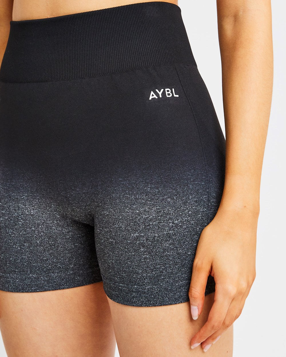 AYBL Pulse Ombré Seamless Shorts Black/Grey | PTHXW0452