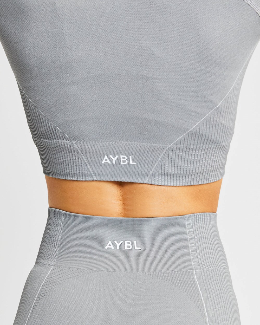 AYBL Reflex Seamless Long Sleeve Crop Top Gris | OXUKG6319