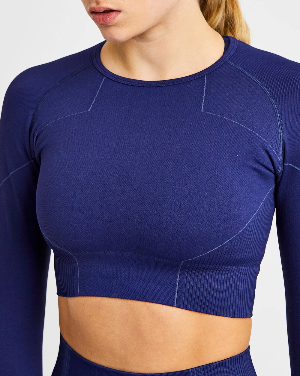 AYBL Reflex Seamless Long Sleeve Crop Top Azul Real Azules | SDGPI5601