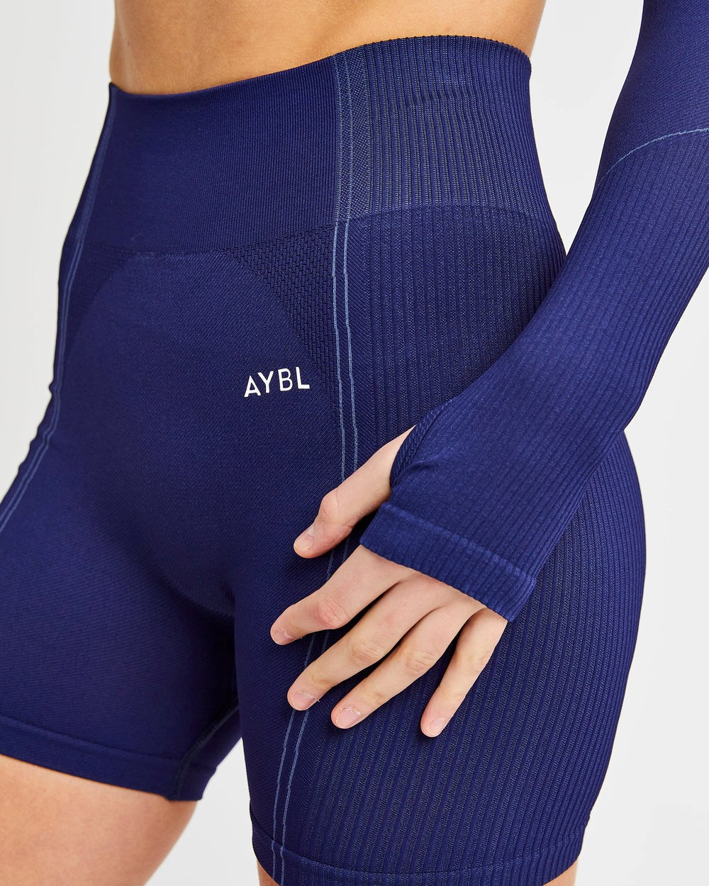 AYBL Reflex Seamless Long Sleeve Crop Top Azul Real Azules | SDGPI5601