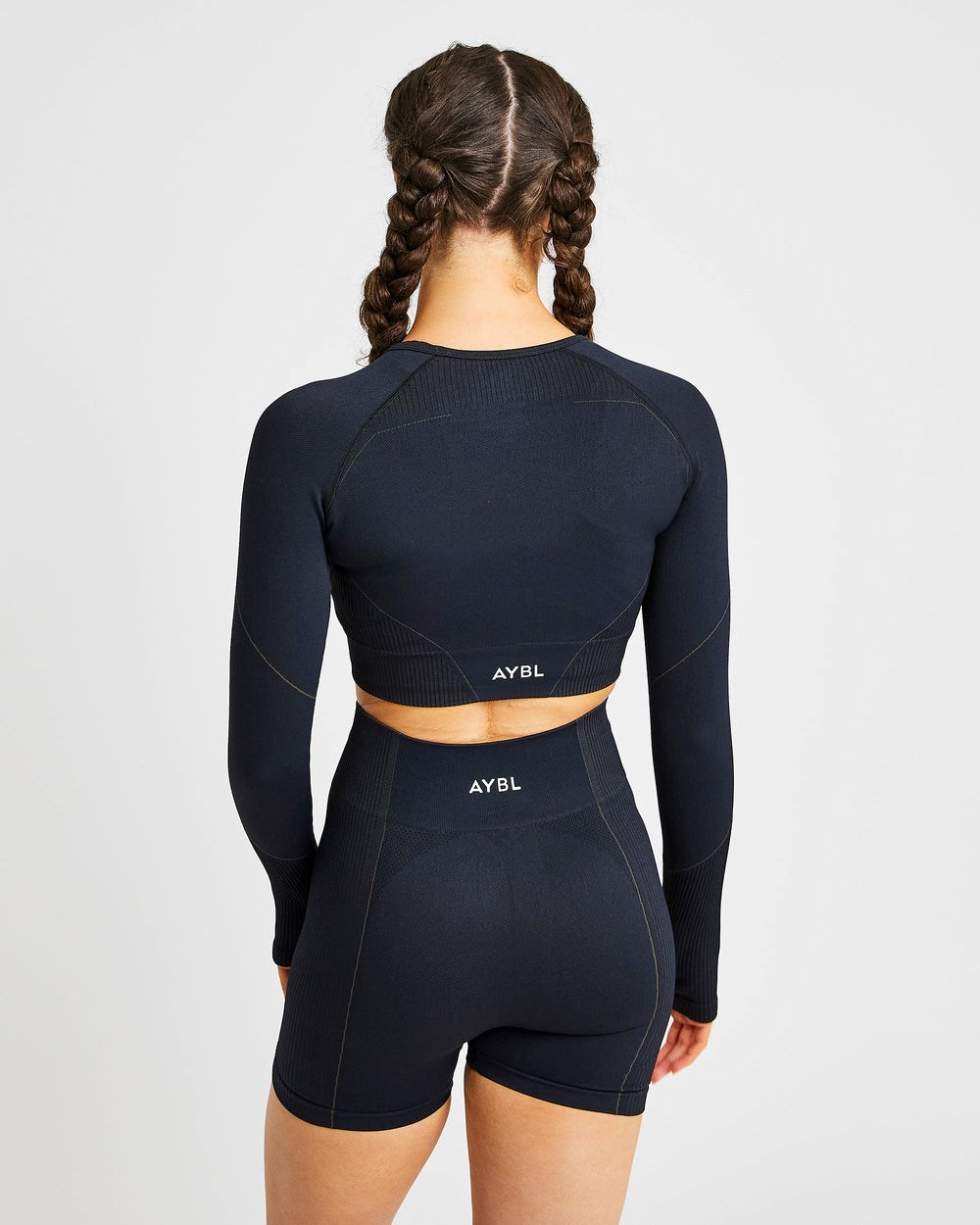 AYBL Reflex Seamless Long Sleeve Crop Top Negras | SXLBE3157