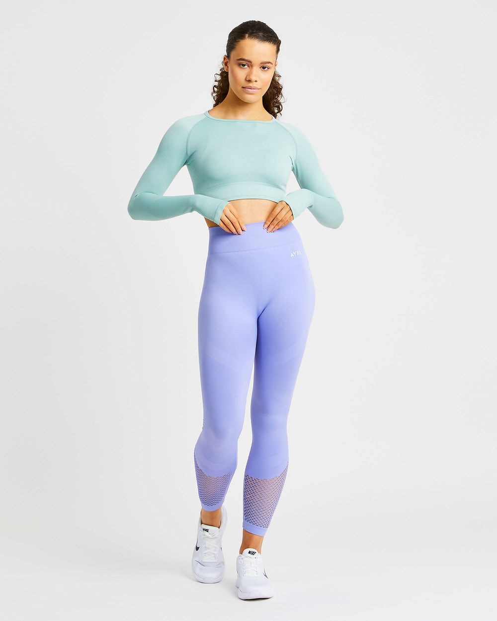 AYBL Reform Seamless Long Sleeve Crop Top Verde | CEDGS3468