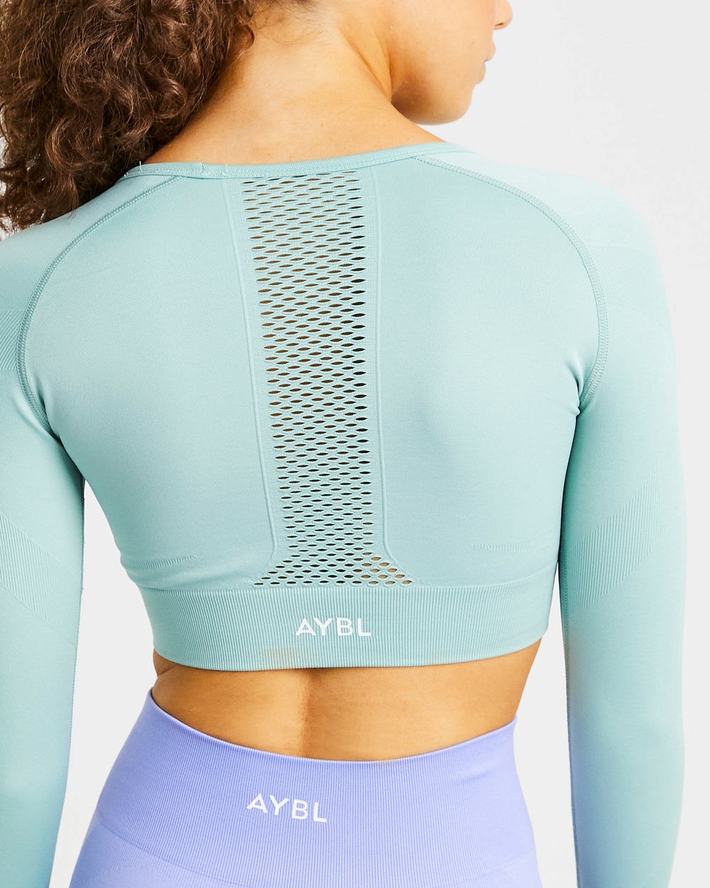 AYBL Reform Seamless Long Sleeve Crop Top Verde | CEDGS3468