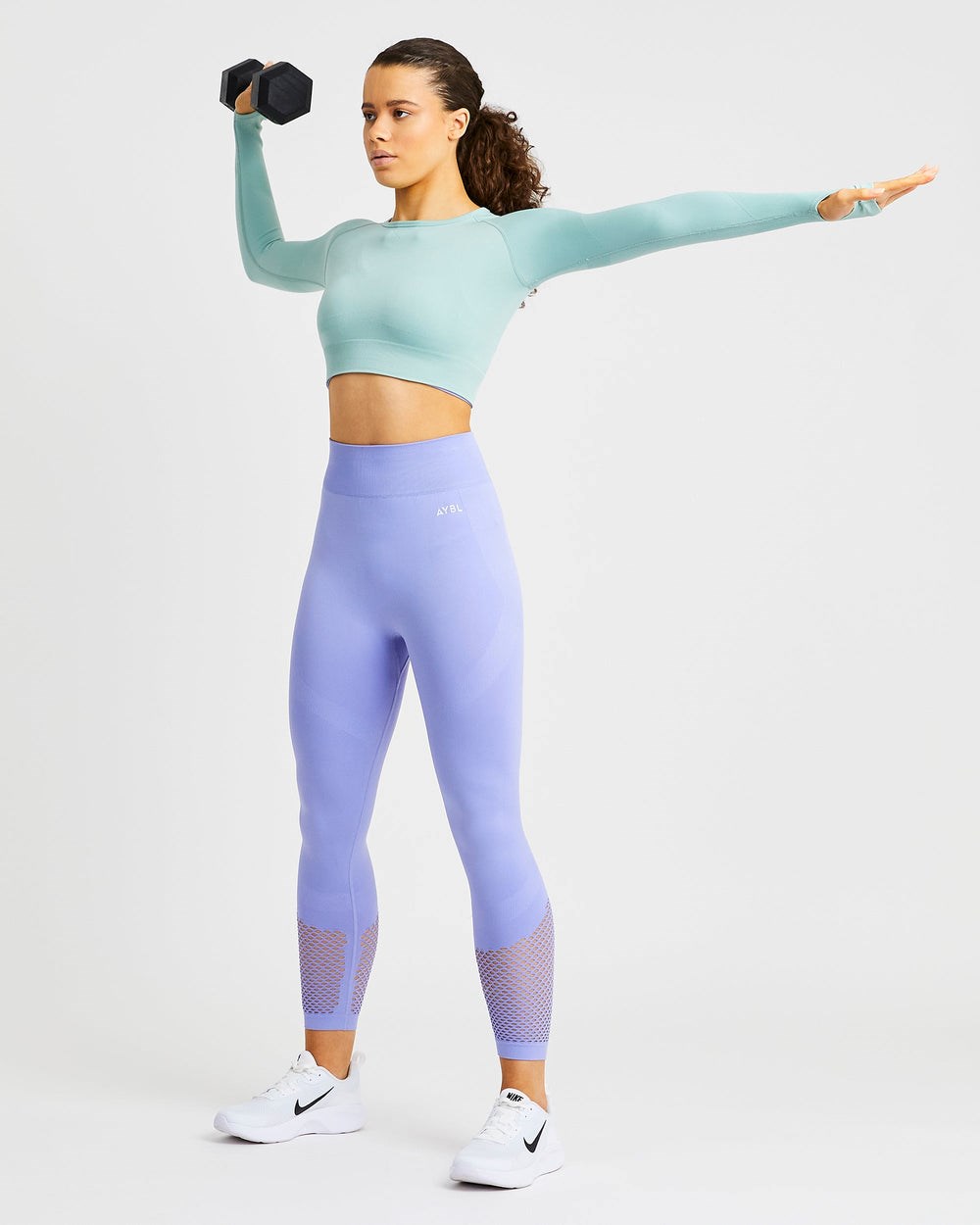 AYBL Reform Seamless Long Sleeve Crop Top Verde | CEDGS3468