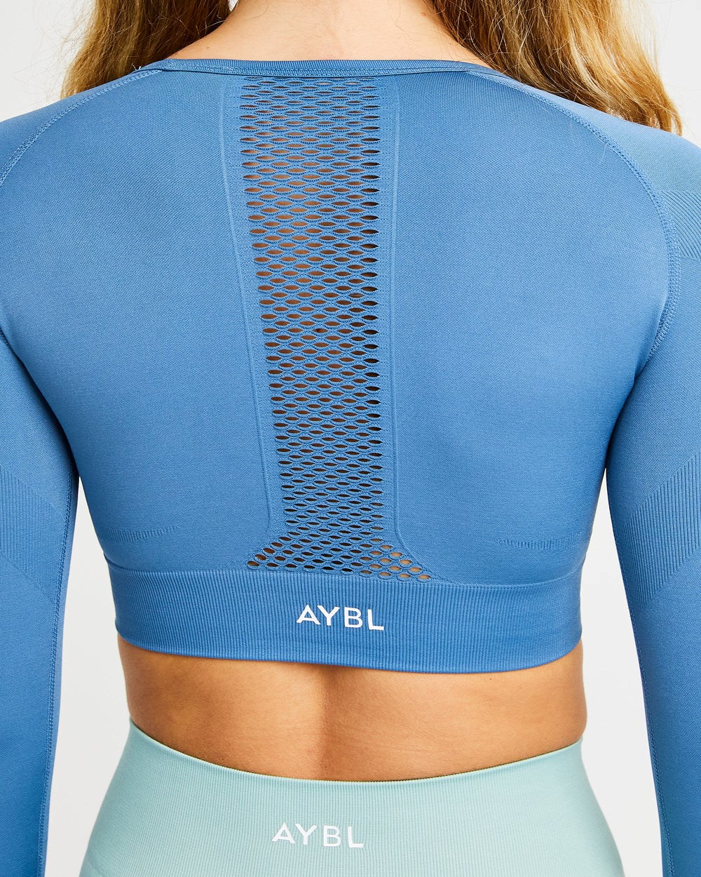 AYBL Reform Seamless Long Sleeve Crop Top Azules | DOWZP0584