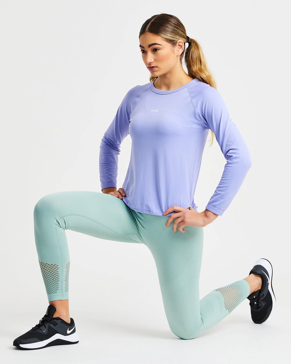 AYBL Reform Seamless Long Sleeve T Shirt Moradas | BRPEK1036