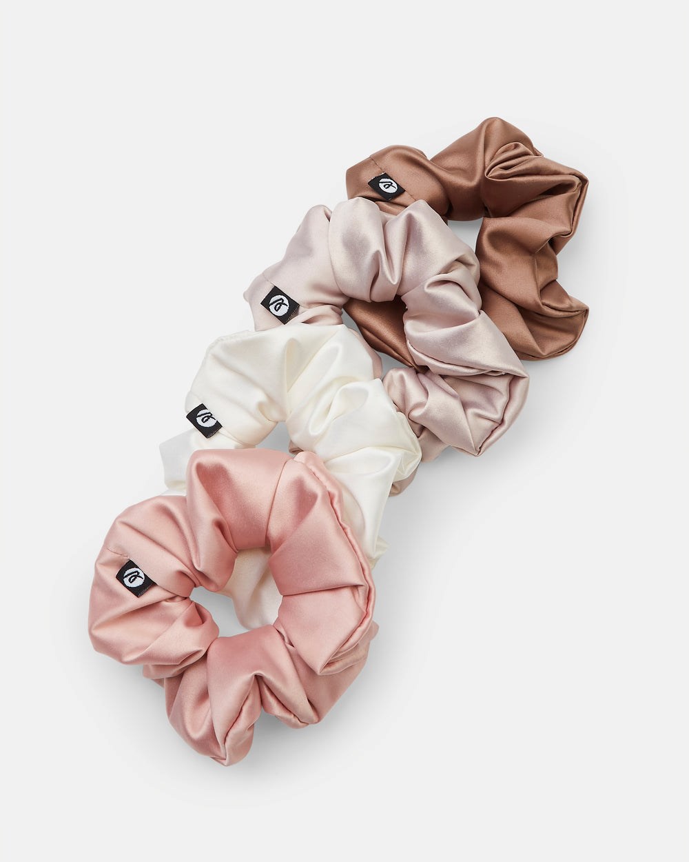 AYBL Scrunchie 4 Pack White/Champagne/Pink/Mocha | XFPCB0316