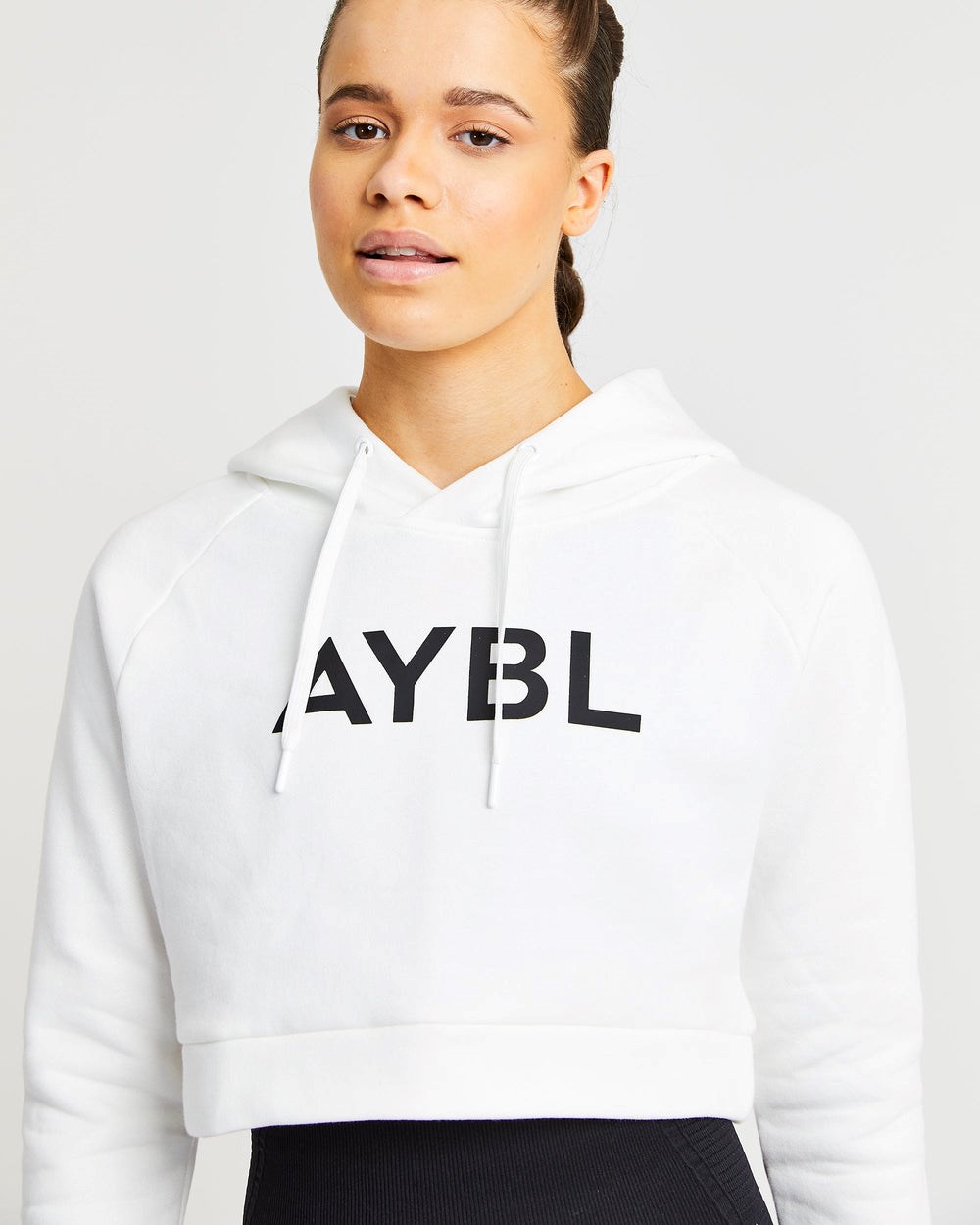 AYBL Staple Crop Hoodie Blancas | GWDPL3716