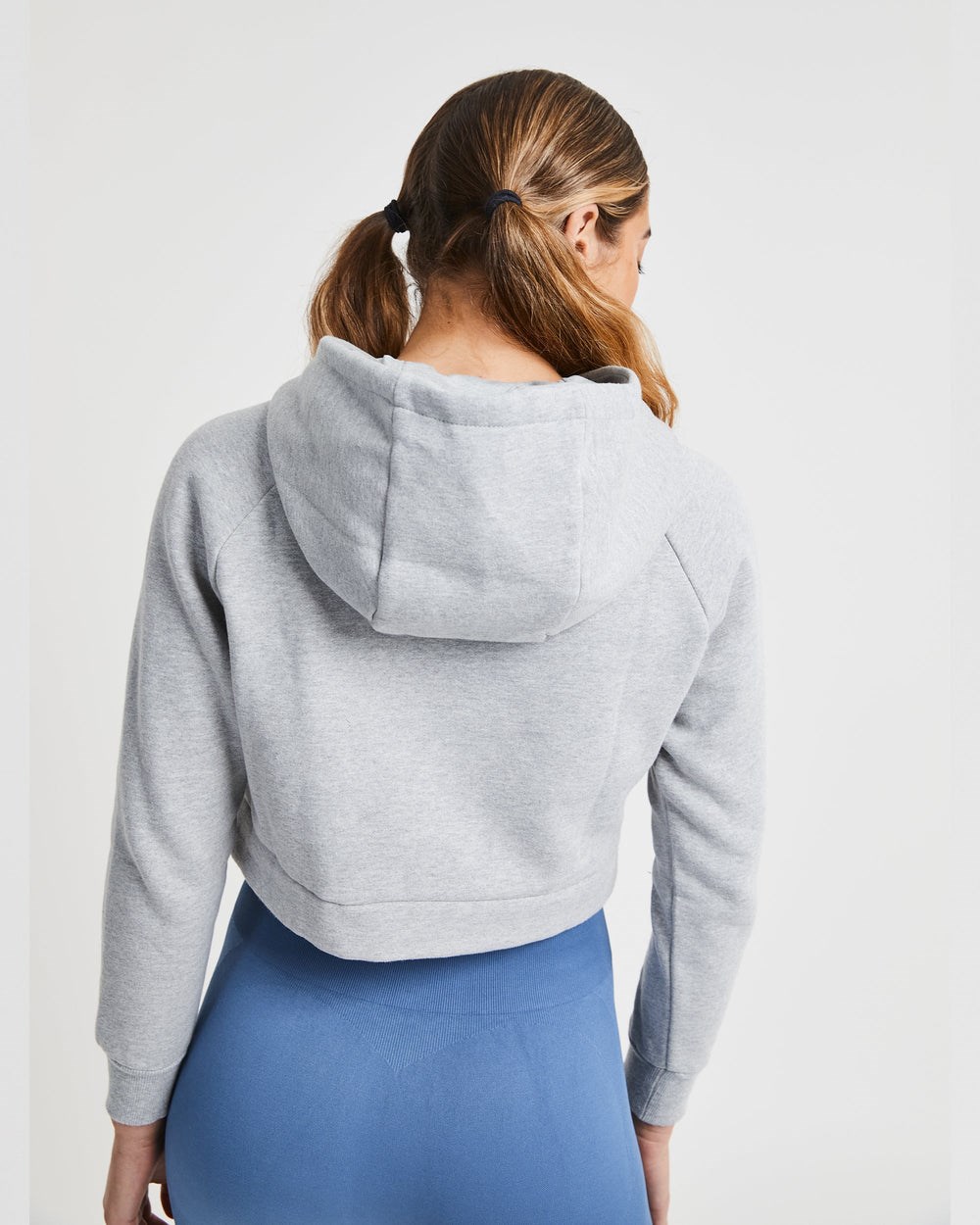 AYBL Staple Crop Hoodie Gris Claro | TGRQV9302