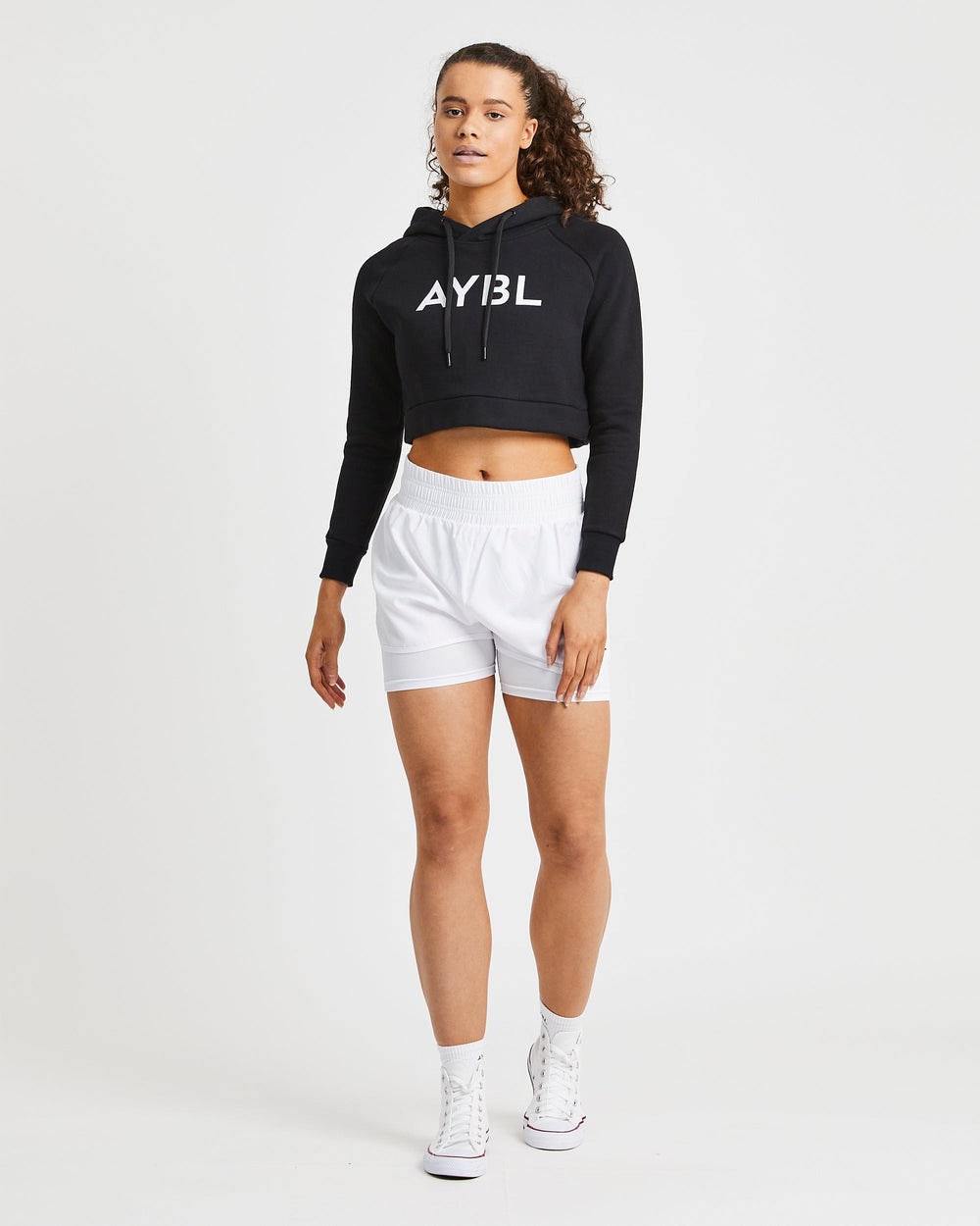 AYBL Staple Crop Hoodie Negras | HKGYP2417