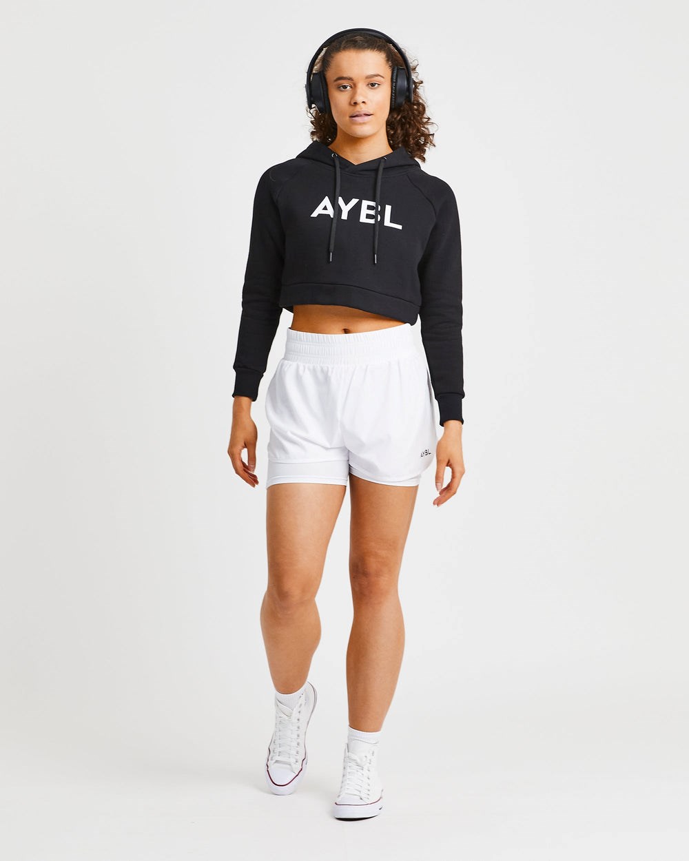 AYBL Staple Crop Hoodie Negras | HKGYP2417