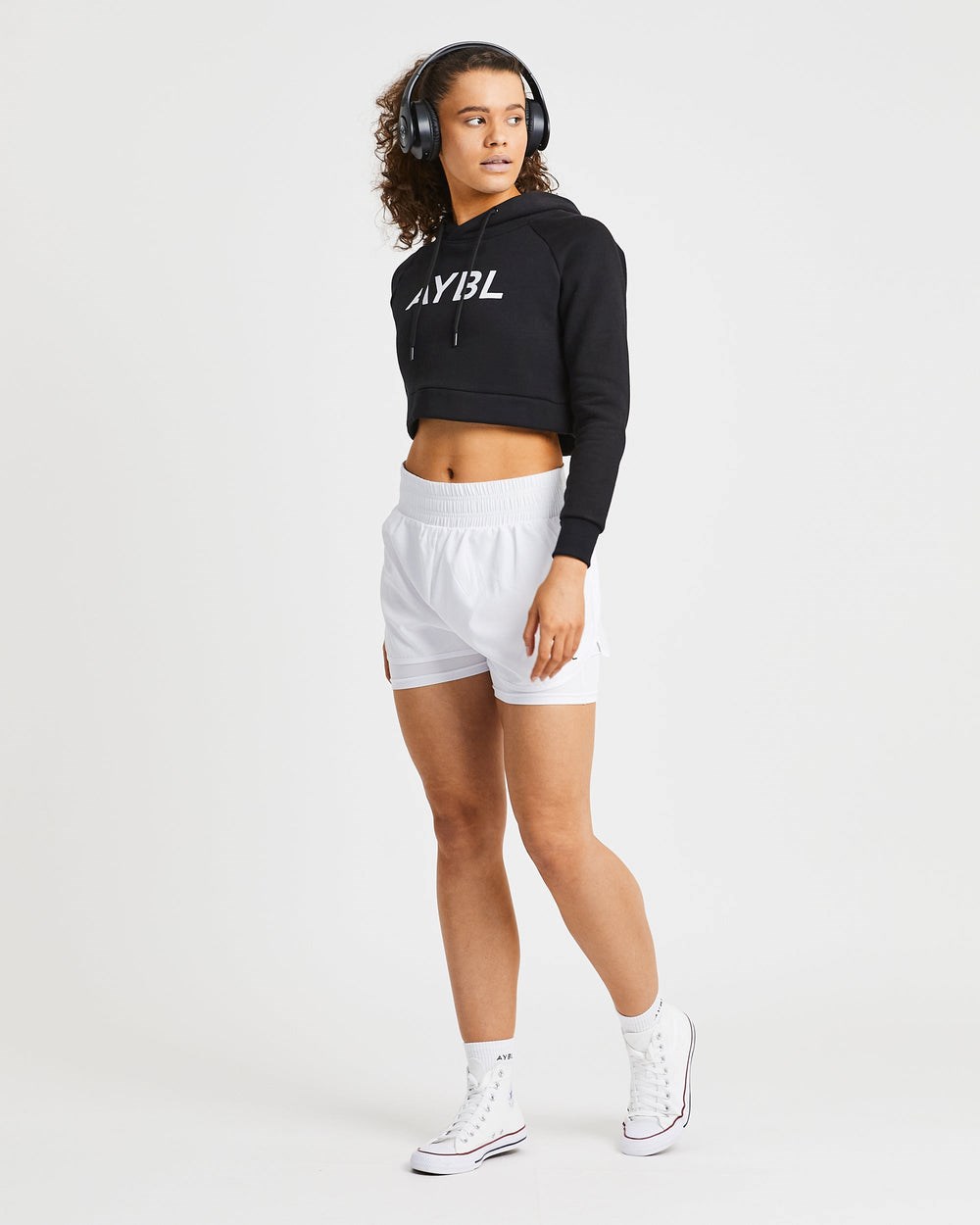 AYBL Staple Crop Hoodie Negras | HKGYP2417