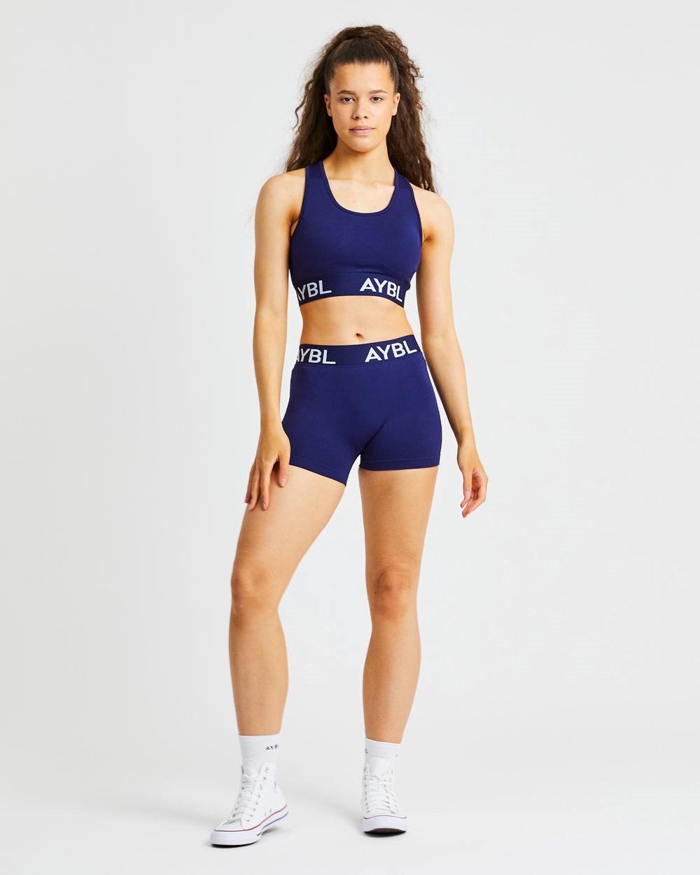 AYBL Staple Seamless Low Rise Shorts Azul Marino | JQINS9835