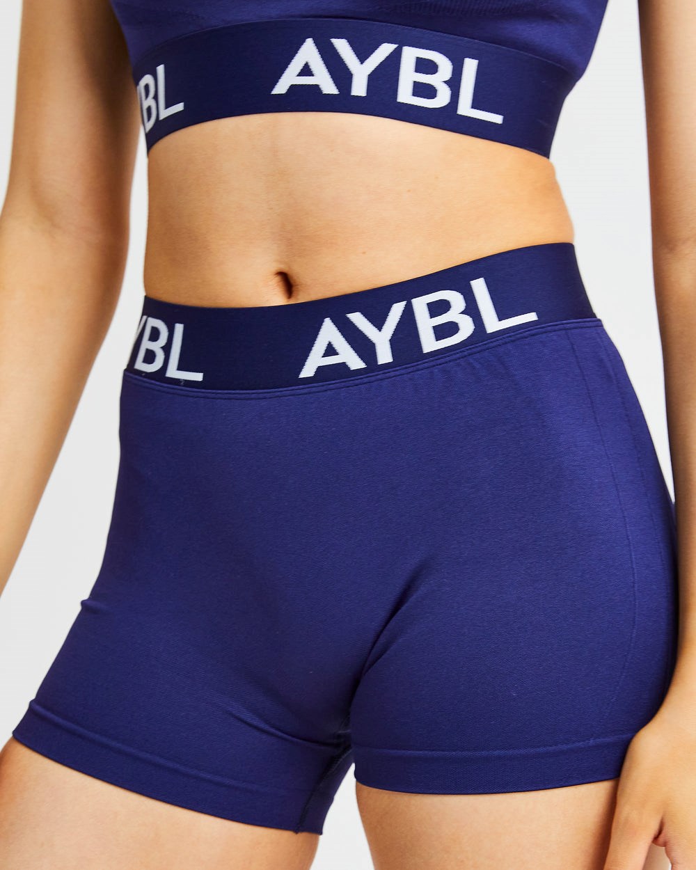 AYBL Staple Seamless Low Rise Shorts Azul Marino | JQINS9835