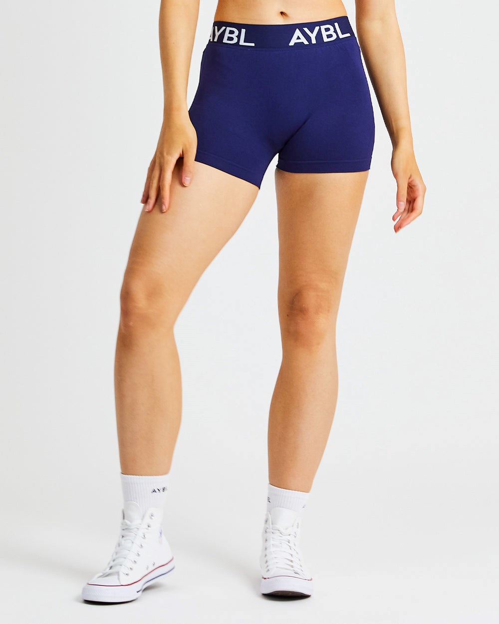 AYBL Staple Seamless Low Rise Shorts Azul Marino | JQINS9835