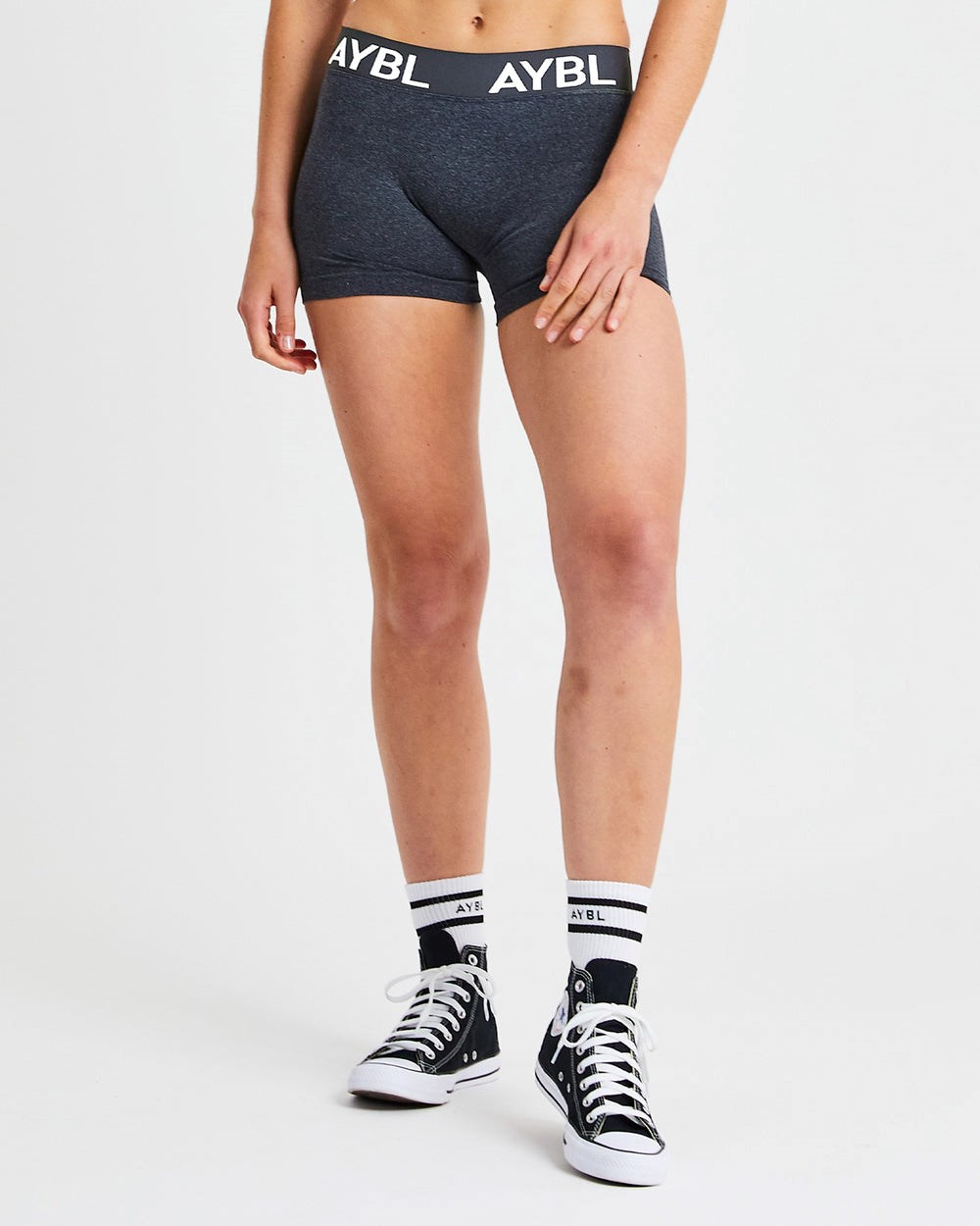 AYBL Staple Seamless Low Rise Shorts Negras | HQRUM7652