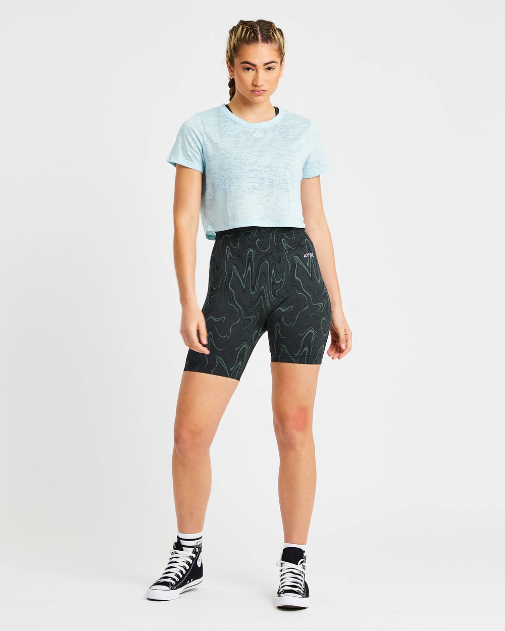 AYBL Velocity Crop T Shirt Azules | MKZJW1903