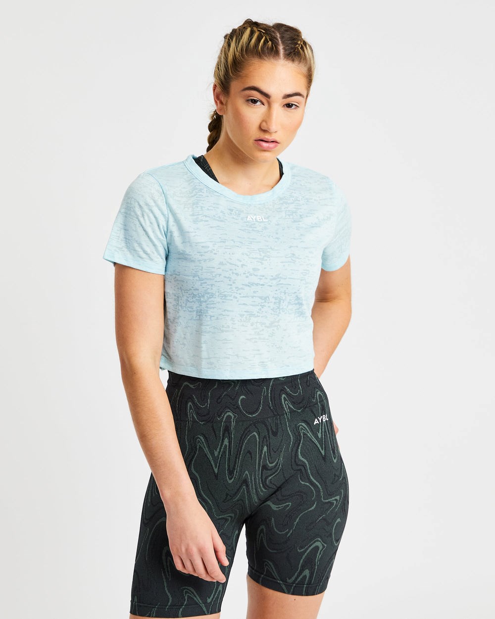 AYBL Velocity Crop T Shirt Azules | MKZJW1903