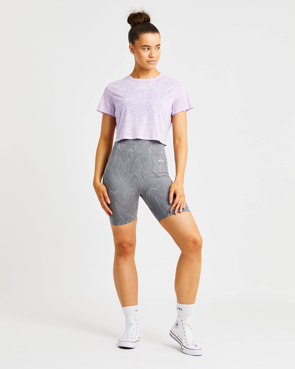 AYBL Velocity Crop T Shirt Lilac | VAITC8510