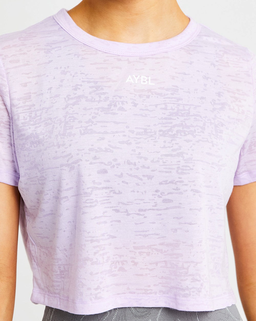 AYBL Velocity Crop T Shirt Lilac | VAITC8510