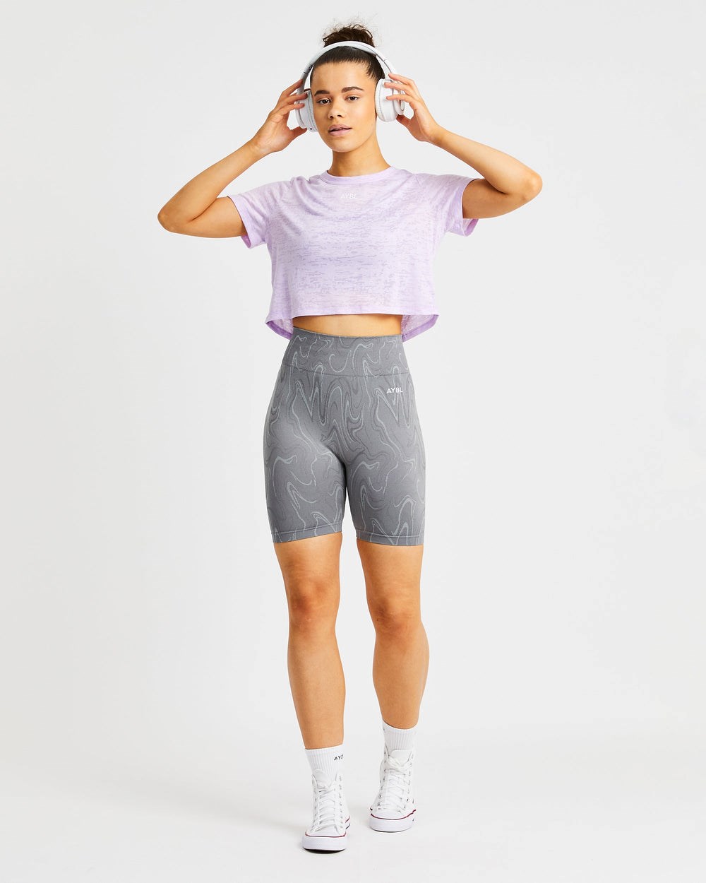 AYBL Velocity Crop T Shirt Lilac | VWBKH5028