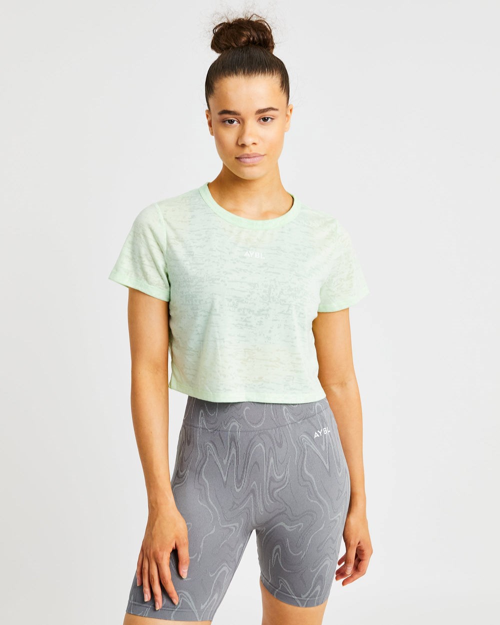 AYBL Velocity Crop T Shirt Verde Menta | HIKAF6738