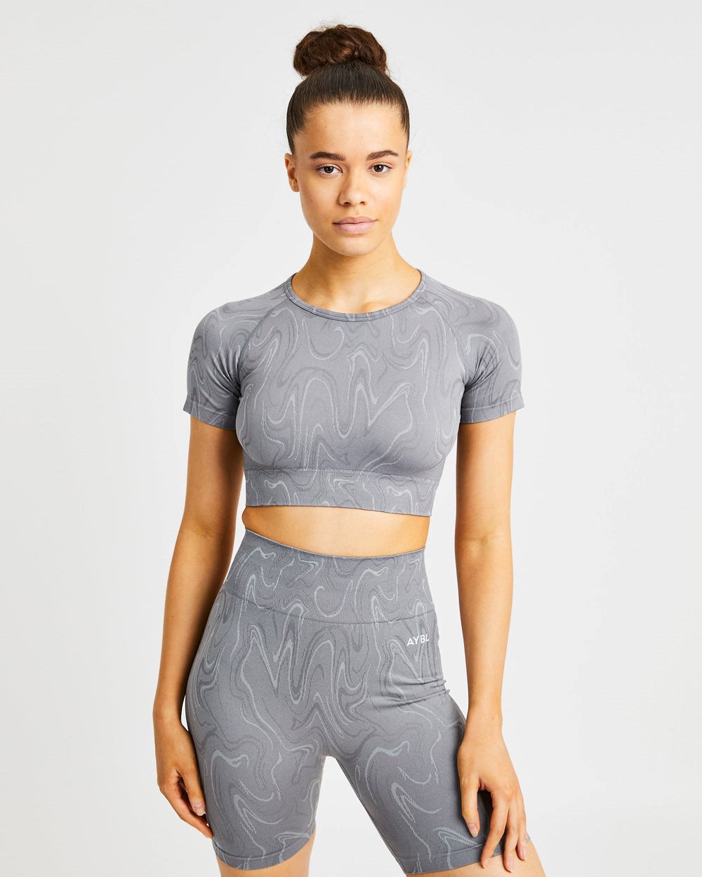 AYBL Velocity Seamless Crop Top Gris | ETSZG7148