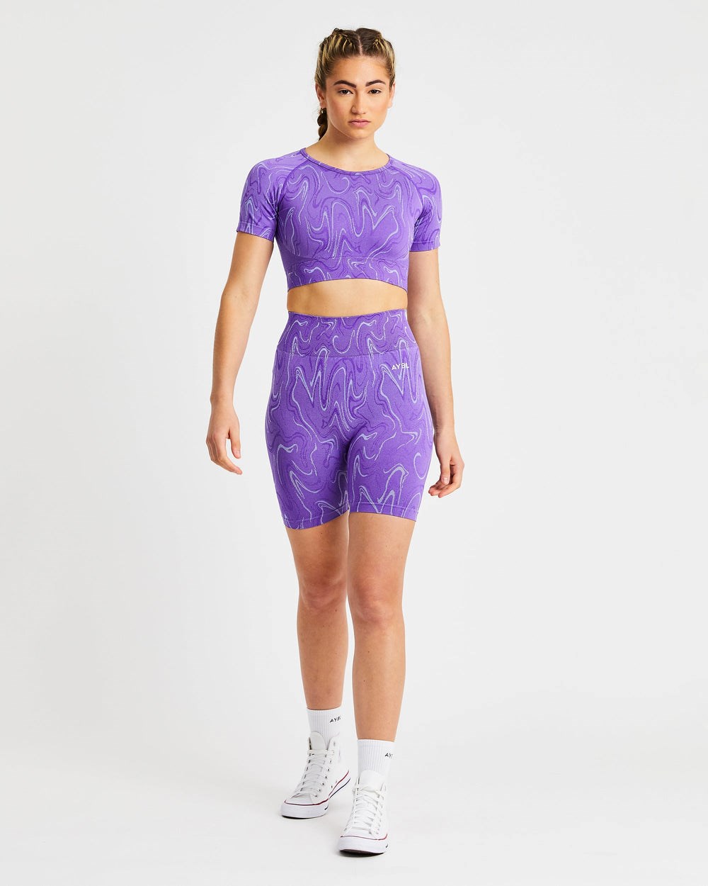 AYBL Velocity Seamless Crop Top Moradas | QHKZB8715