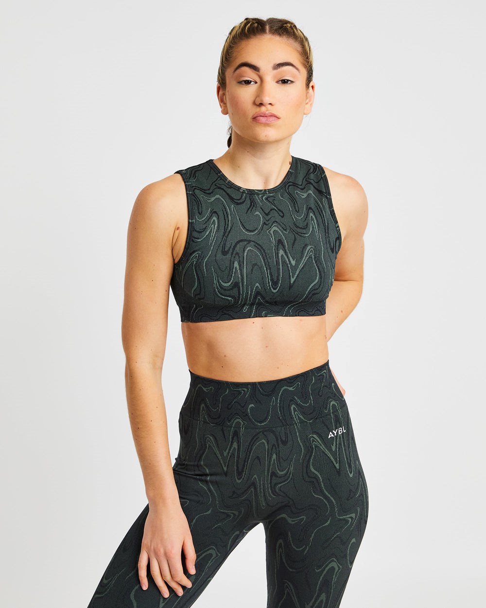 AYBL Velocity Seamless Crop Vest Negras | UKQMP3417